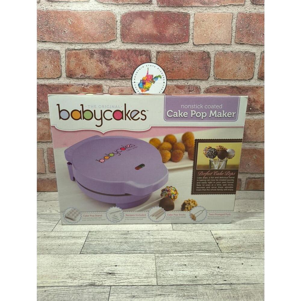 BabyCakes Cake Pop Maker Purple Make 12 Full Size Pops Non Stick Model CP-12 NIB